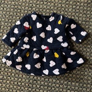 Petit Bateau Quilted Sweater Top 6 Months Baby Clothing Heart Print